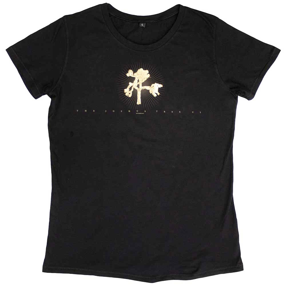 U2 - Gold Tree Flock Dames T-shirt - Zwart